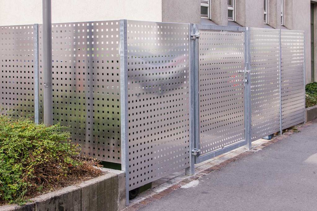 Mülleimerstellplatz - Alu-Lochblechkassetten (2)